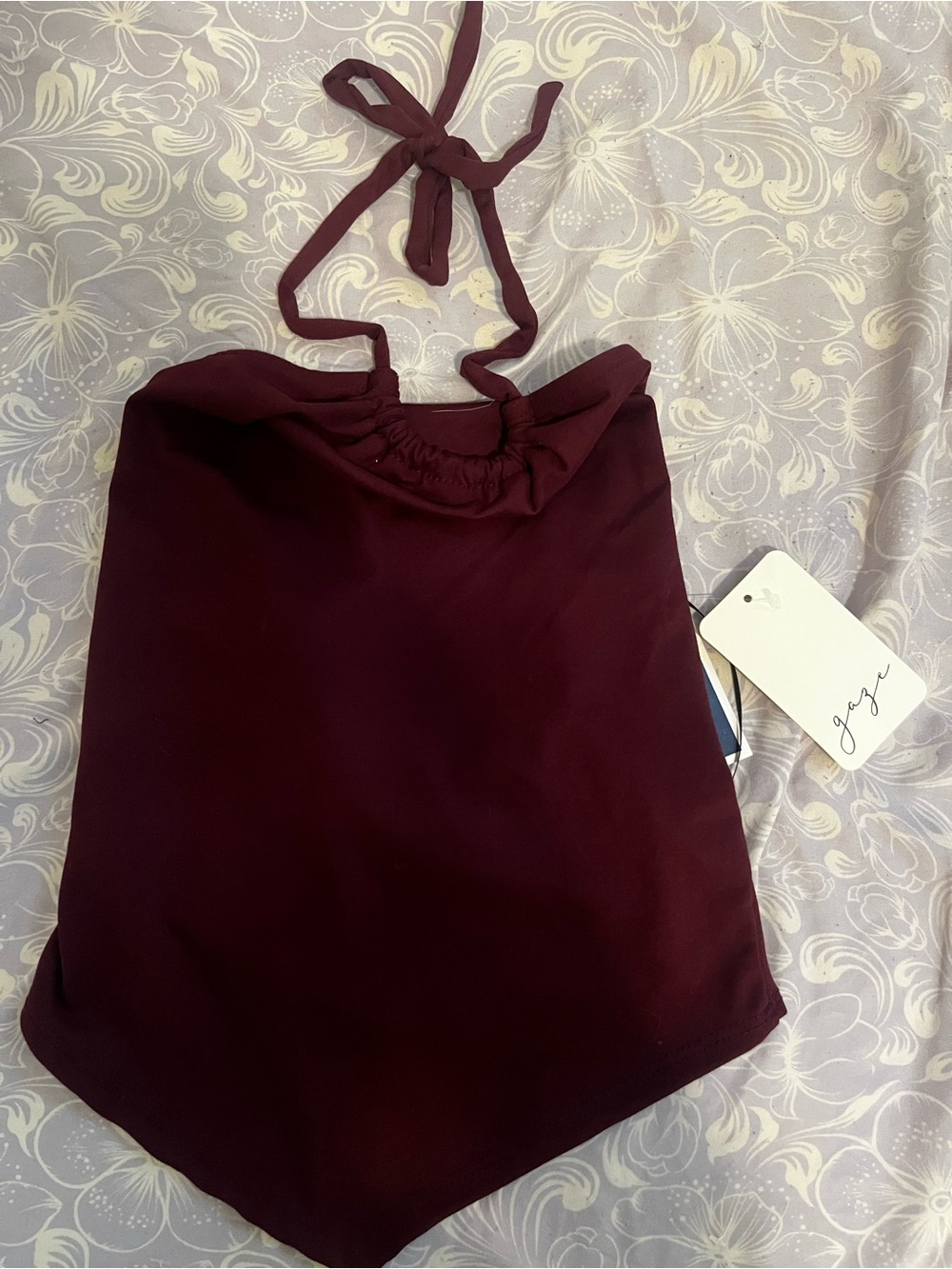 Gage Burgundy Halter Tie-Neck Camisole